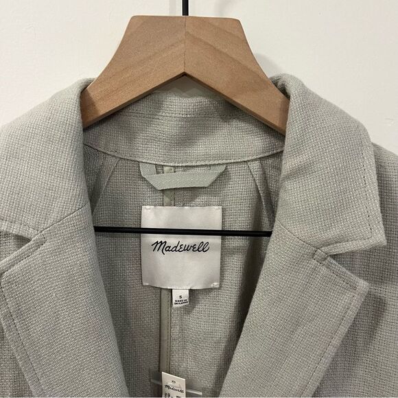 Madewell Breezewoven Larsen Blazer NEW Small Green Linen Blend - Picture 8 of 13